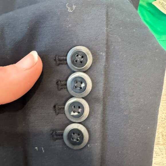 Anthropologie Elevenses Navy Tuxedo Style Women's Blazer size 12 runs small R38 - Picture 5 of 6